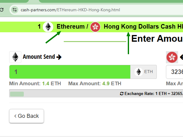 Eth to HKD Cash Dollars is the method to cash out Ethereum crypto in Hong Kong